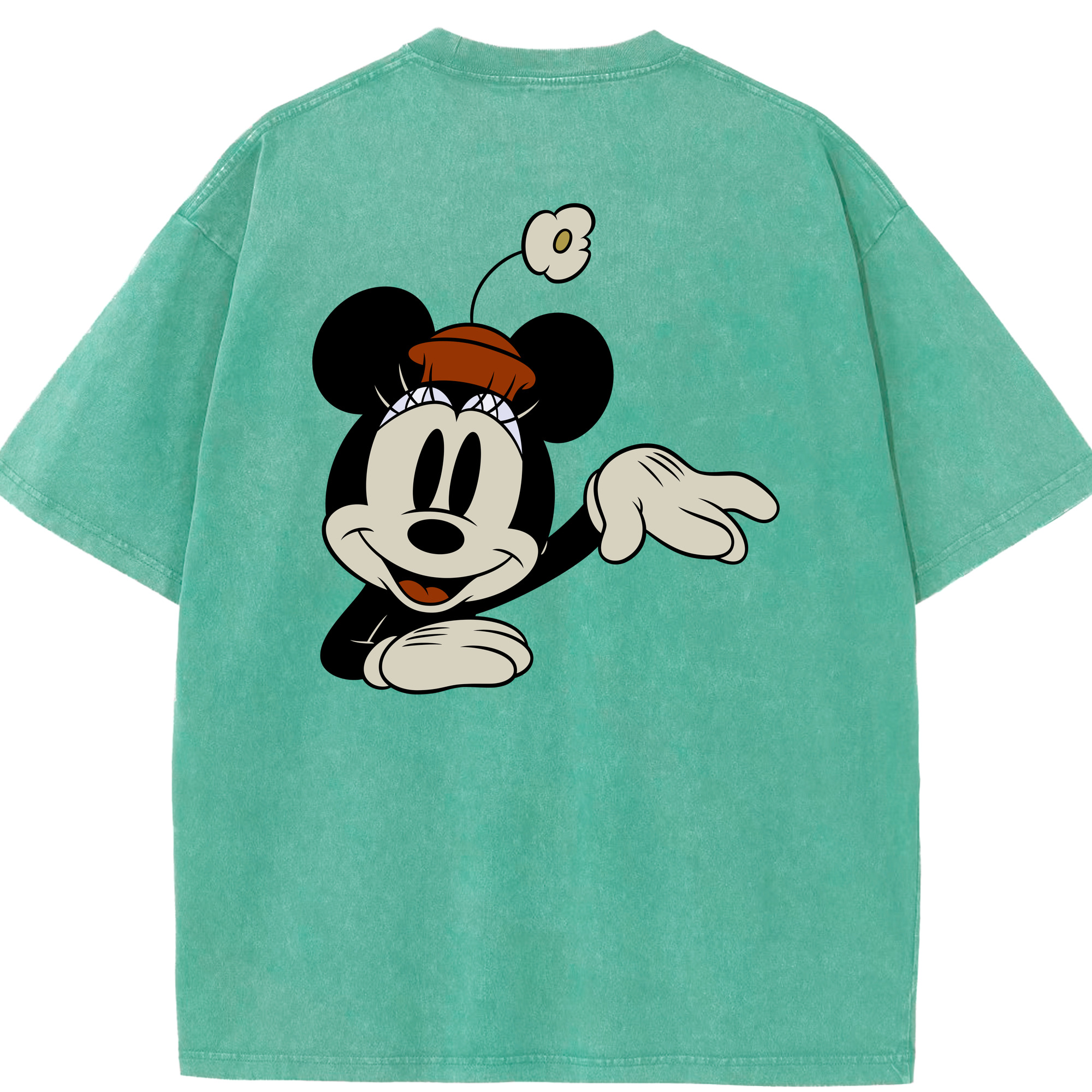 （画像用） ミッキーマウス Mickey Mouse 綿100% ヴィンテージ風 半袖Tシャツ（背面プリント）